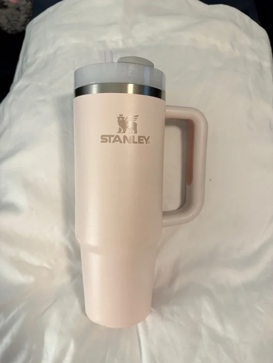 Stanley Light Pink Travel Mug with Handle - Picture 1 of 7